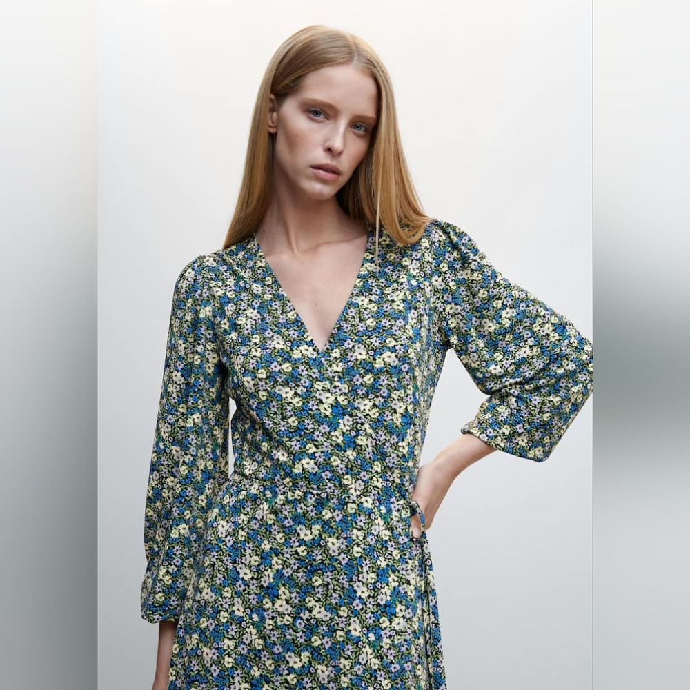MANGO Floral midi dress - Picture 4 of 5